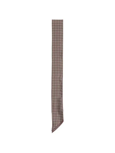 Tagliatore Geometric Pattern Scarf In Brown