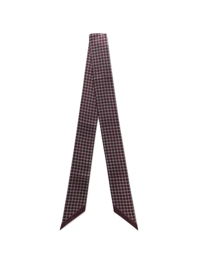Tagliatore Geometric-print Silk Scarf In Purple