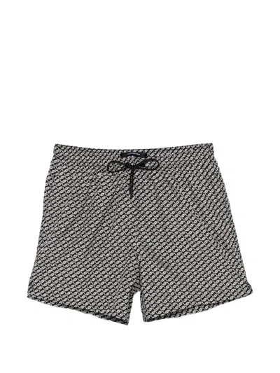 Tagliatore Geometric-print Swim Shorts In Black