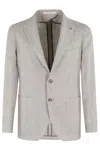 Tagliatore Linen Wool Mat Effects Single Breasted Jacket In Corda