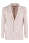 Tagliatore Linen Wool Mat Effects Single Breasted Jacket In Rosa
