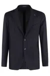 Tagliatore Single-breasted Wool-cashmere Blazer In Blue