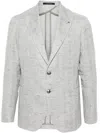 Tagliatore Single-breasted Herringbone Blazer In Grigio