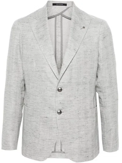 Tagliatore Single-breasted Herringbone Blazer In Grigio
