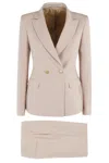 Tagliatore Double-breasted Tailored Blazer With Straight-leg Trousers In Nude