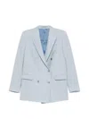 Tagliatore Double-breasted Mini Jacket With Buttoned Cuffs In Blue