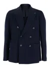 Tagliatore 'montecarlo' Blue Double-breasted Jacket In Blue