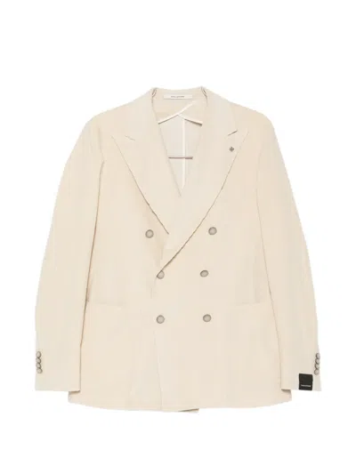 Tagliatore Giacca Double-breasted Corduroy Jacket In Pink
