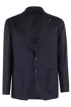 Tagliatore Single-breasted Wool-cashmere Blazer In Blue