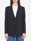 Tagliatore Single Breasted Virgin Wool Stretch Jacket In Black