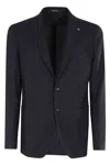 Tagliatore Brooch-detail Single-breasted Blazer In Blue