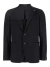 Tagliatore Tailored Wool Blazer With Notch Lapels In Black