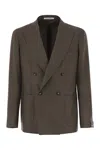 Tagliatore Double-breasted Patch-pocket Blazer In Brown