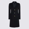 Tagliatore Long Sleeve Coat With Notched Lapel And Back Vent In Black