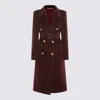 Tagliatore Long Coat With Belt And Gold Buttons In Brown
