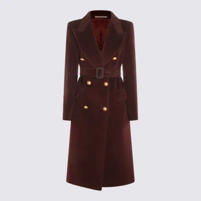 Tagliatore Long Coat With Belt And Gold Buttons In Black