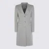 Tagliatore Longline Coat With Button Cuffs And Pockets In Neutral
