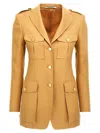 Tagliatore 'giamila' Blazer With Epaulettes And Flap Pockets In Brown
