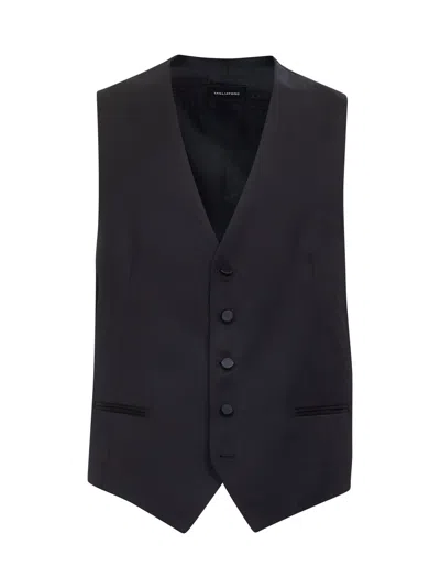 TAGLIATORE BLUE VIRGIN WOOL WAISTCOAT