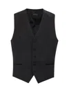 Tagliatore Wool Vest With Adjustable Buckle Strap In Nero