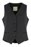 Tagliatore Gilet In Wool Mix In Black