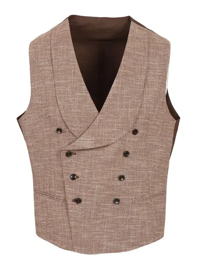 Tagliatore Gilet Revival Opsac Misto Lana Seta In Beige