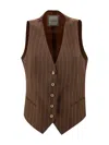 Tagliatore Tailored Waistcoat With Darted Silhouette And Pinstripe Pattern