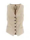 Tagliatore Gilet Woman In Beige