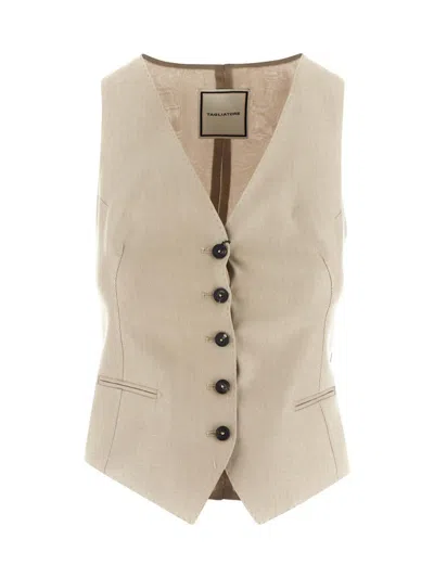 Tagliatore Gilet Woman In Beige