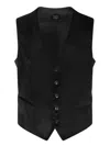 Tagliatore Velvet Button-front Vest In Black