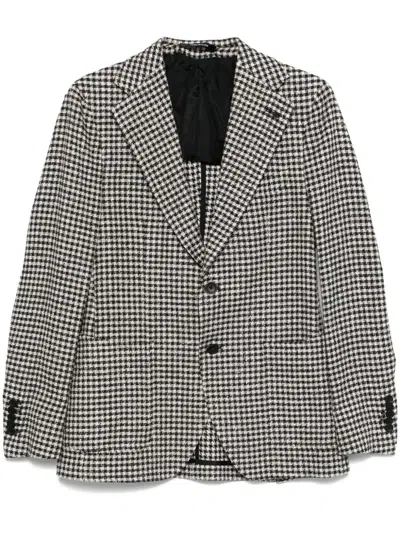 Tagliatore Gingham Check-pattern Blazer In Black