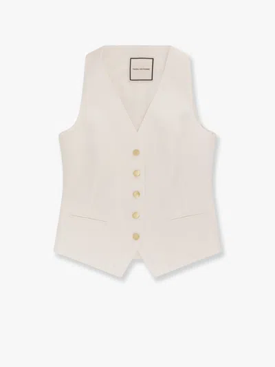 Tagliatore Giselle Linen Vest In White