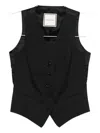Tagliatore Giselle Vest In Black Wool In Black