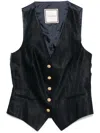 Tagliatore Women Striped V-necked Vest In Blue