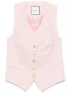 Tagliatore Giselle Vest In Rose-pink Cotton In Pink