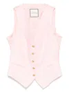 Tagliatore Giselle Vest In Rose-pink Cotton In Rosa