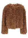 Tagliatore Short Fur Coat In Synthetic Fabric In Brown