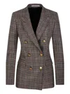 Tagliatore Glen Plaid Double-breasted Jacket In Brown