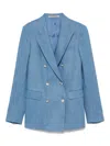 Tagliatore Double-breasted Cotton Jacket With Structured Shoulders In Neutral