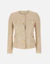 TAGLIATORE GOLD SPECKLED COTTON AND VISCOSE JACKET