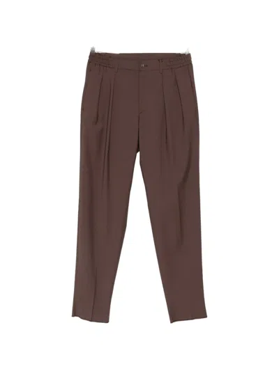 Tagliatore Gord Pleated Elasticated-waistband Trousers In Brown