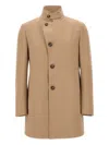 Tagliatore Gordon Buttoned Coat In Brown