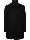 Tagliatore Long-sleeved Coat In Black