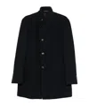 Tagliatore Gordon High-neck Buttoned Coat In Black