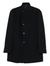 Tagliatore Gordon High-neck Buttoned Coat In Blue