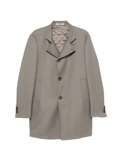 Tagliatore Gordon High-neck Button-up Coat In Gray