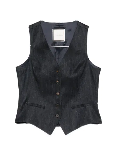 Tagliatore Gracie Button Waistcoat In Black