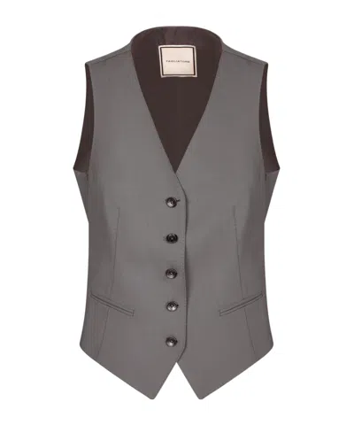 Tagliatore Gracie Single-breasted Vest In Gray