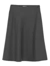 Tagliatore A-line Midi Skirt In Grey Wool In Gray