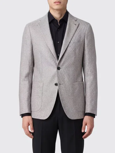 Tagliatore Single-breasted Blazer In Silk In Gray